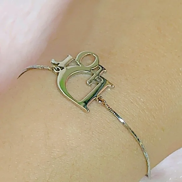 Christian Dior Logo Silver Tone Bracelet